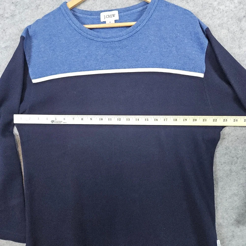 J Crew Men's Blue & Black Sweater Size M 100% Cotton Preppy Warm‎ Winter Church